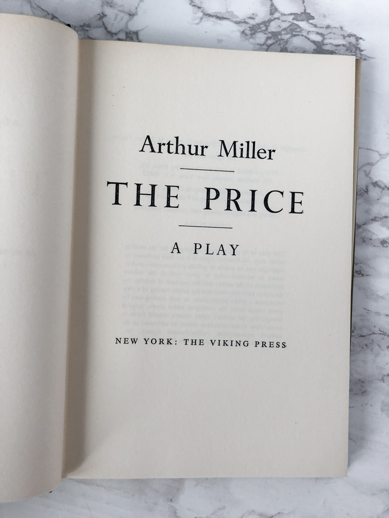 The Price by Arthur Miller [FIRST PRINTING] - Bookshop Apocalypse