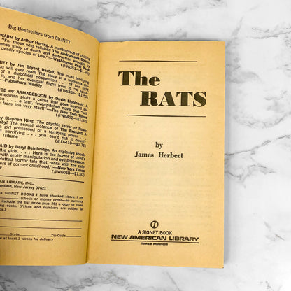 The Rats by James Herbert [FIRST PAPERBACK PRINTING] 1975