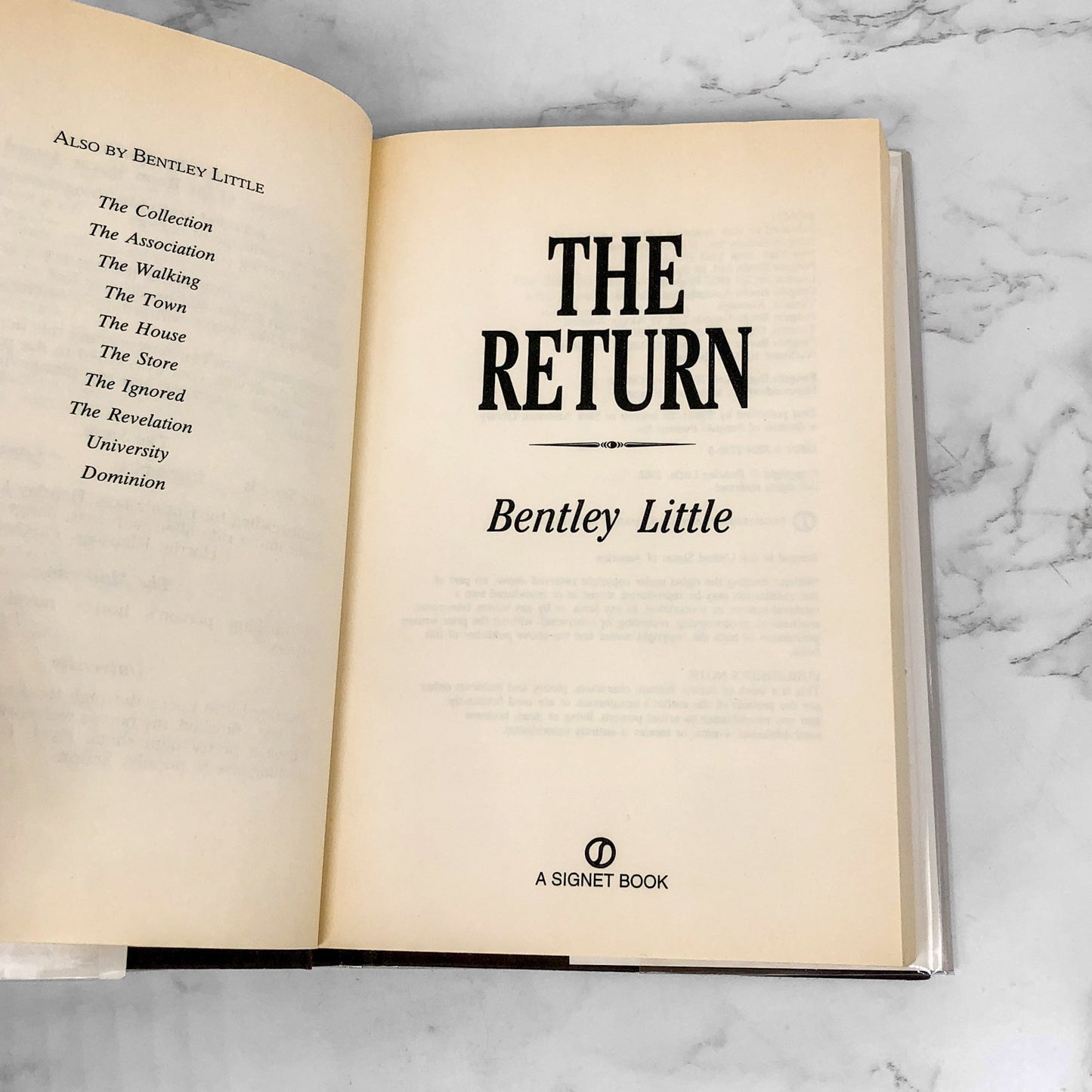 The Return by Bentley Little [FIRST EDITION HARDCOVER] 2002