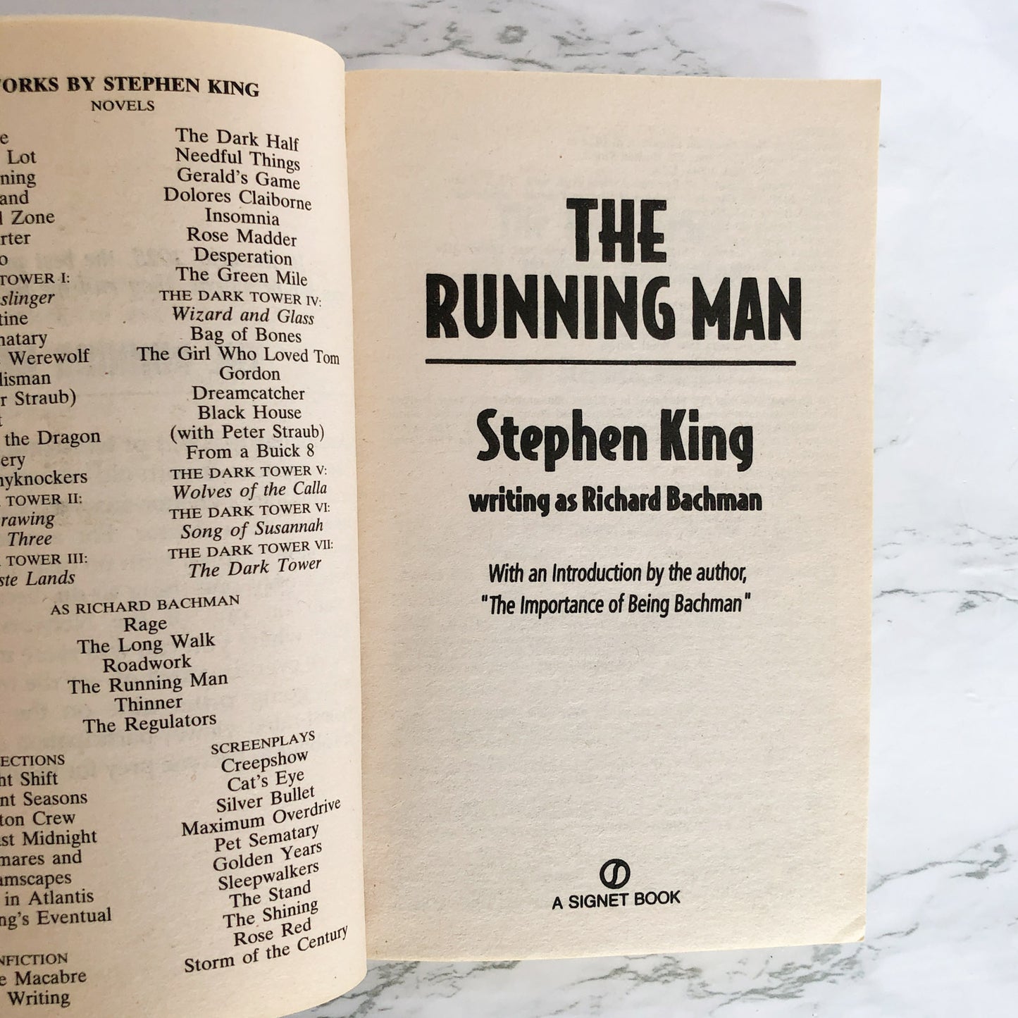 The Running Man by Stephen King [1999 PAPERBACK]