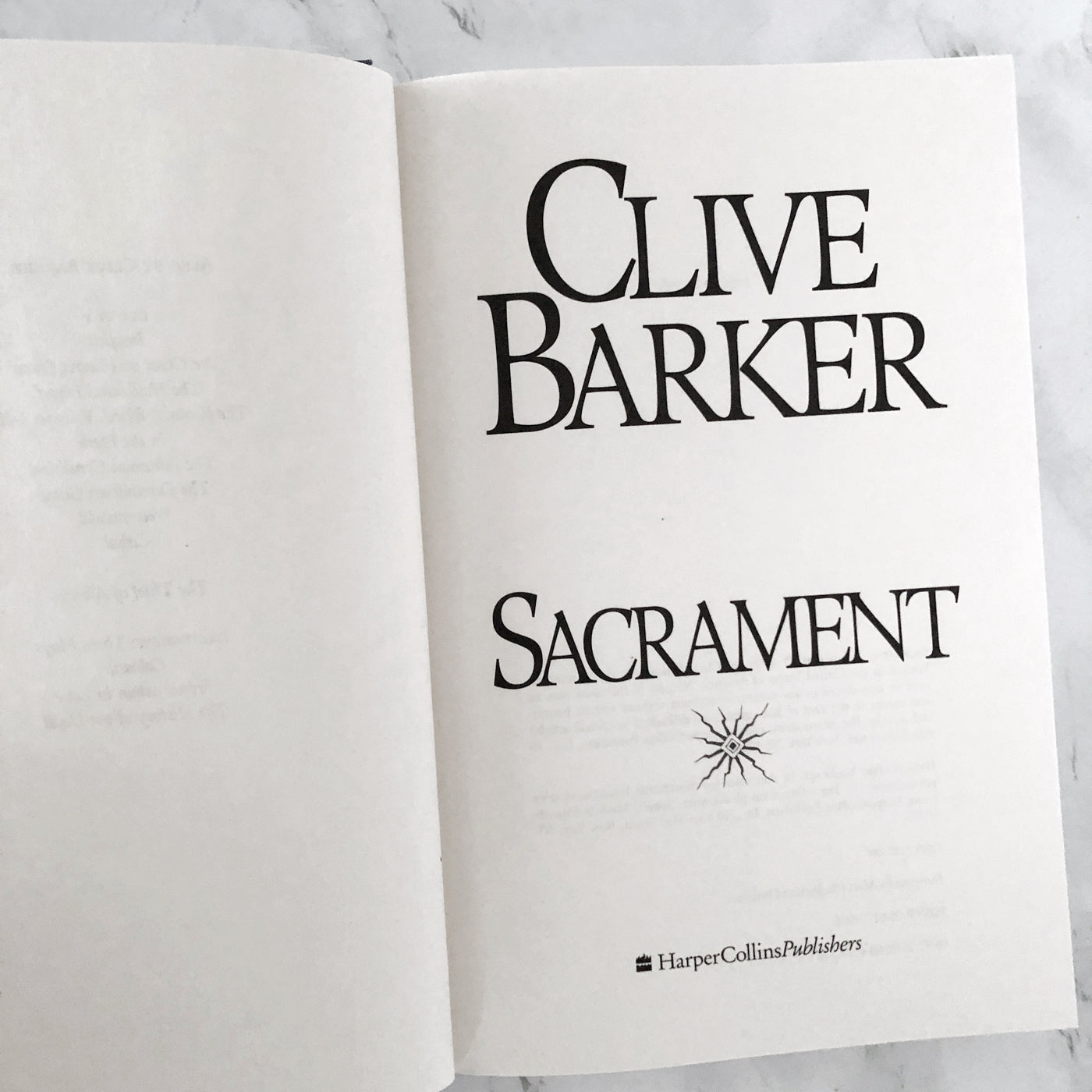 Sacrament by Clive Barker [FIRST EDITION / FIRST PRINTING]