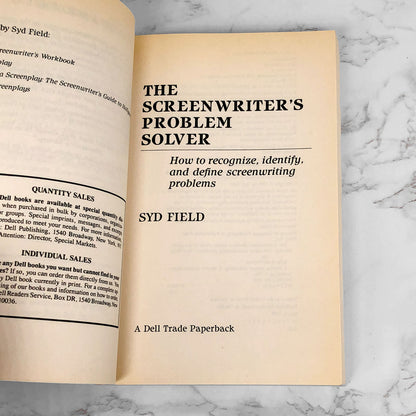 The Screenwriters Problem Solver by Syd Field [FIRST EDITION • FIRST PRINTING] 1991