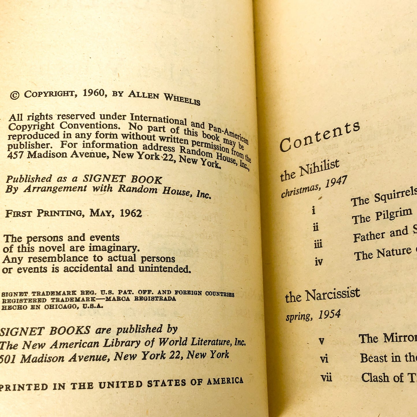 The Seeker by Allen Wheelis [FIRST PAPERBACK PRINTING] 1962