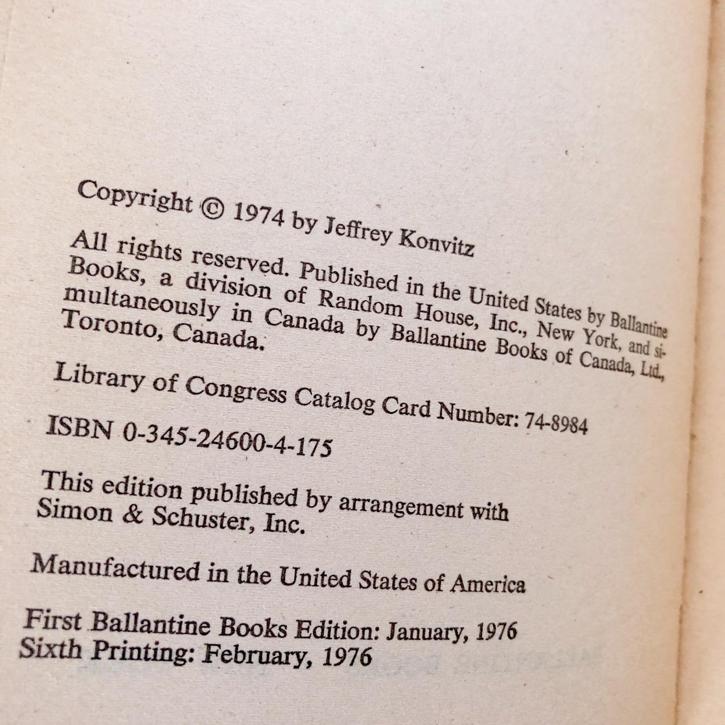 The Sentinel by Jeffrey Konvitz [FIRST PAPERBACK EDITION / 1976]