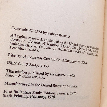 The Sentinel by Jeffrey Konvitz [FIRST PAPERBACK EDITION / 1976]