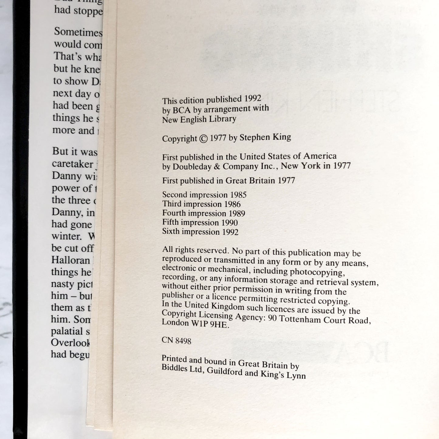 The Shining by Stephen King [RARE U.K. BOOK CLUB EDITION / 1992]