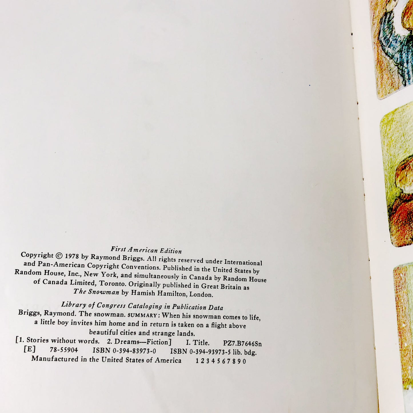 The Snowman by Raymond Briggs [FIRST EDITION • FIRST PRINTING] 1978 • Random House