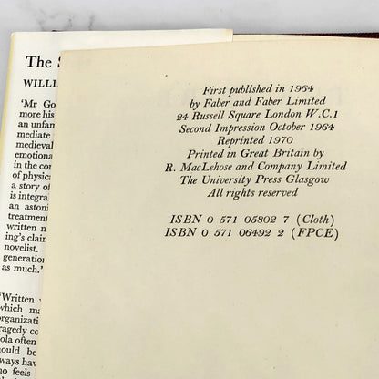 The Spire by William Golding [U.K. FIRST EDITION] Third Impression ❧ 1970