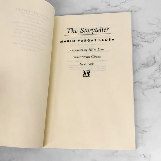 The Storyteller by Mario Vargas Llosa [1989 TRADE PAPERBACK] • Farrar Straus Giroux