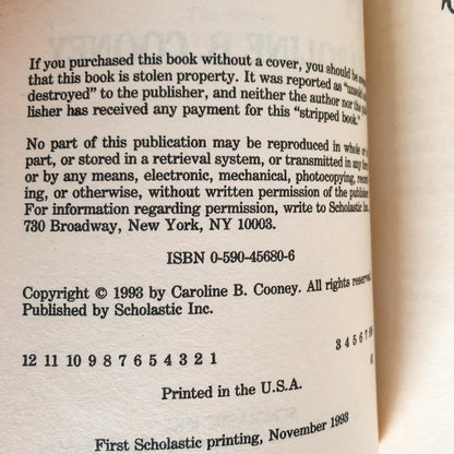 The Stranger by Caroline B. Cooney [FIRST PRINTING / 1993] Point Horror #57