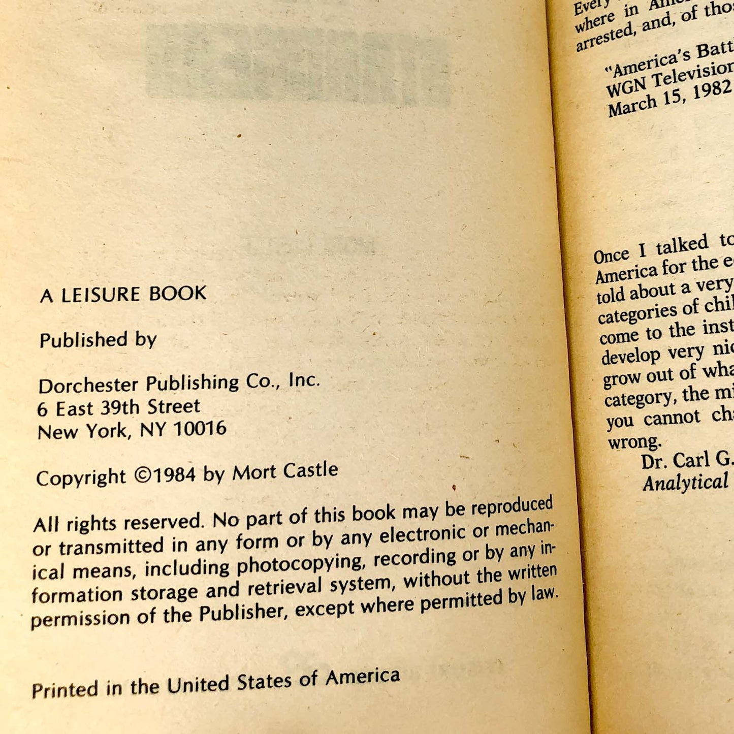 The Strangers by Mort Castle [FIRST EDITION PAPERBACK] 1984 • Leisure Horror