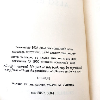 The Sun Also Rises by Ernest Hemingway [TRADE PAPERBACK / 1970]