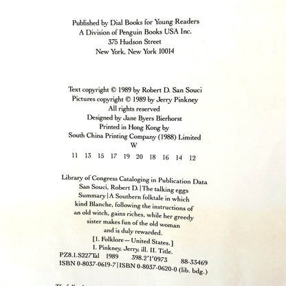 The Talking Eggs: A Folktale from the American South by Robert D. San Souci [FIRST EDITION / 1989]
