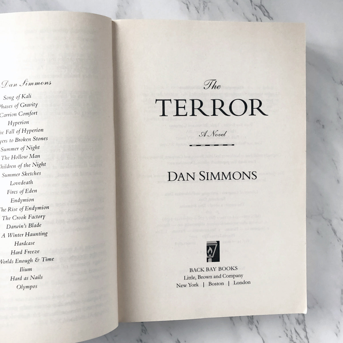 The Terror by Dan Simmons [FIRST PAPERBACK EDITION] 2007 • Back Bay