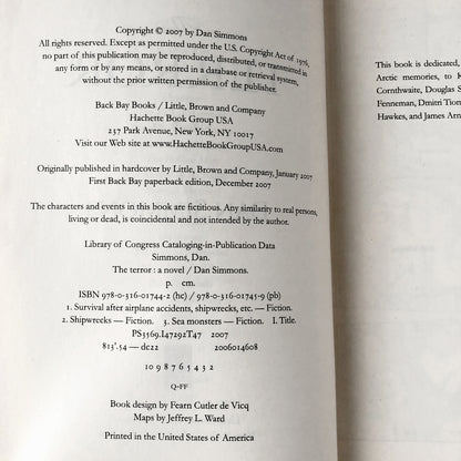 The Terror by Dan Simmons [FIRST PAPERBACK EDITION] 2007 • Back Bay