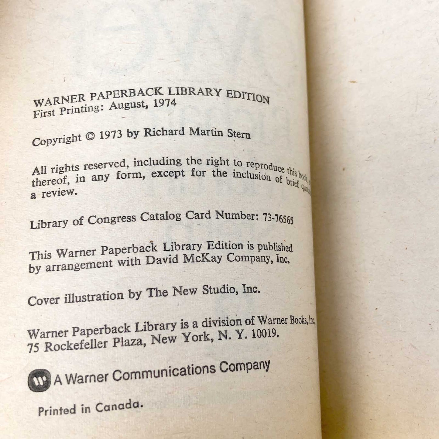 The Tower by Richard Martin Stern [FIRST PAPERBACK PRINTING] 1974