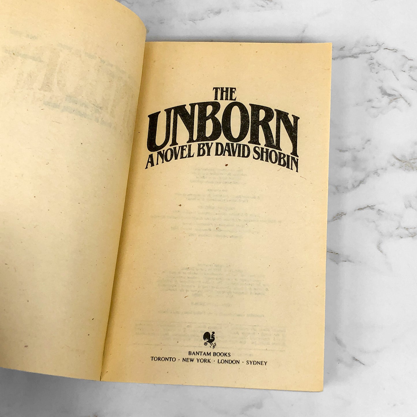 The Unborn by David Shobin [FIRST PAPERBACK PRINTING] 1982