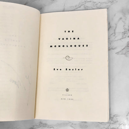 The Vagina Monologues by Eve Ensler SIGNED! [FIRST EDITION] • 1998 • Villard Books