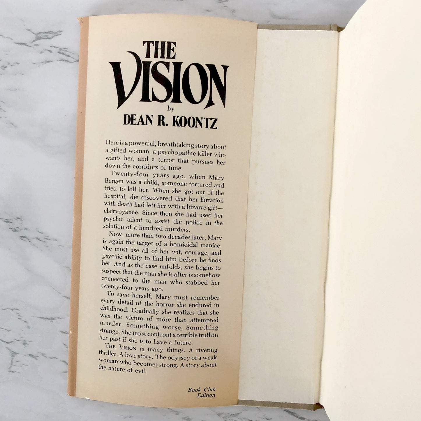 The Vision by Dean Koontz [FIRST BOOK CLUB EDITION / 1977]