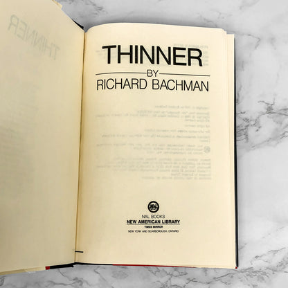 Thinner by Richard Bachman "aka Stephen King" [1984 HARDCOVER]