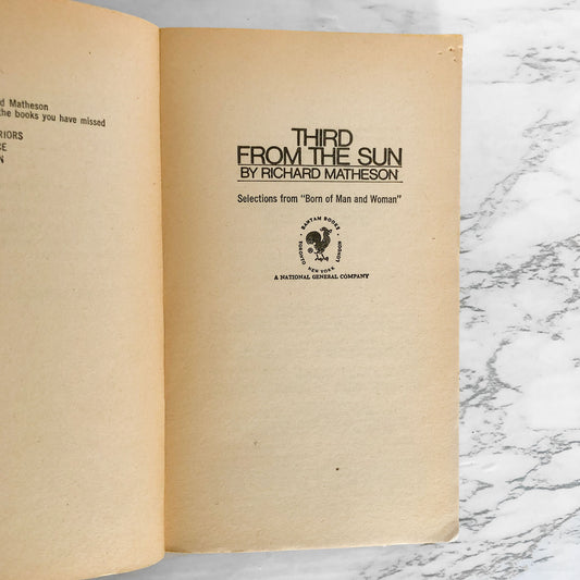 Third From the Sun by Richard Matheson [THIRD PAPERBACK PRINTING] 1970 • Bantam