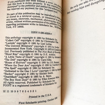 Thirteen: 13 Tales of Horror by 13 Masters of Horror [1991 PAPERBACK] Point Horror #21