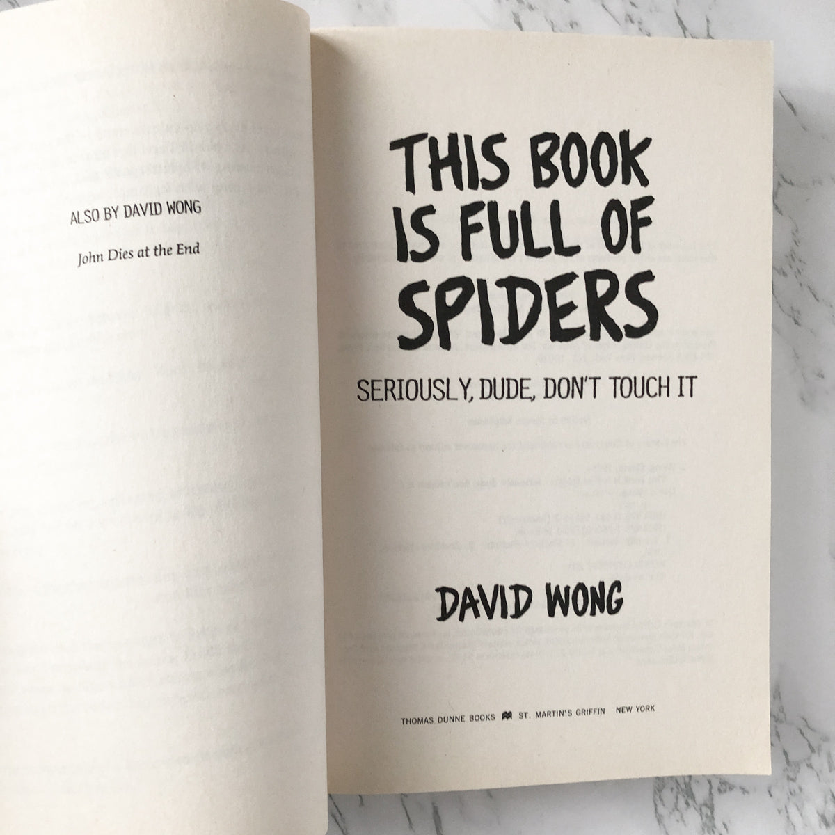 This Book is Full of Spiders by David Wong [TRADE PAPERBACK / 2012] - Bookshop Apocalypse
