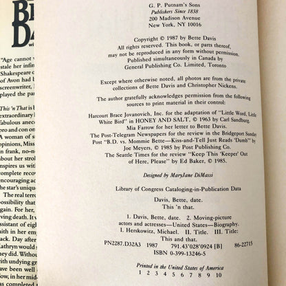 This 'N That by Better Davis [FIRST EDITION / 1987]