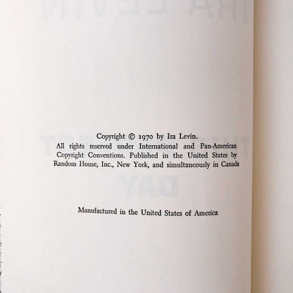 This Perfect Day by Ira Levin [1970 HARDCOVER]