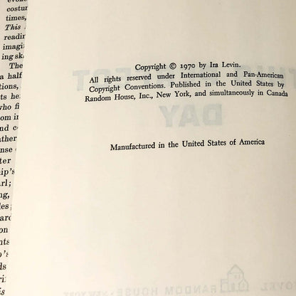 This Perfect Day by Ira Levin [FIRST BOOK CLUB EDITION] 1970