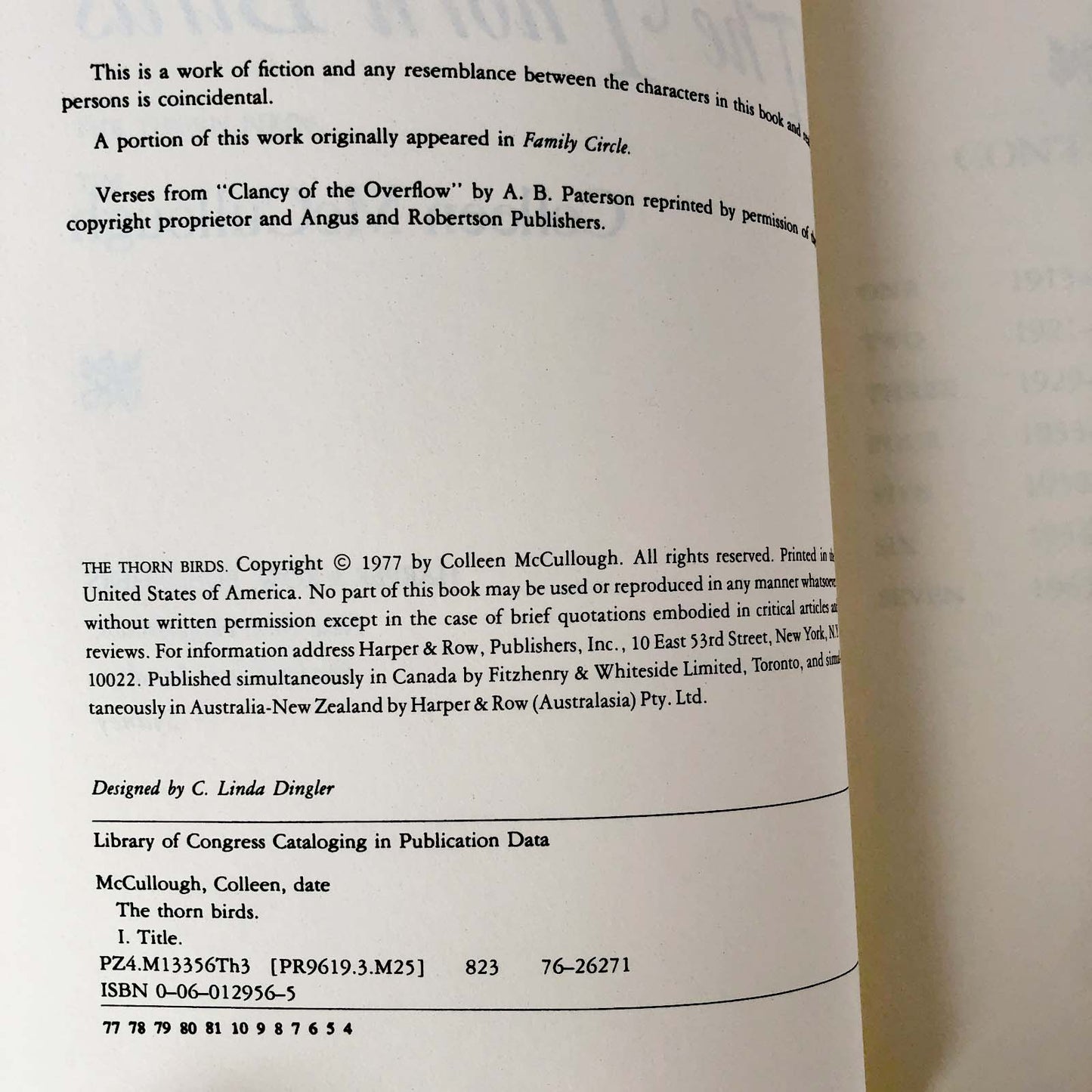 The Thorn Birds by Colleen McCullough [FIRST EDITION / 1977]