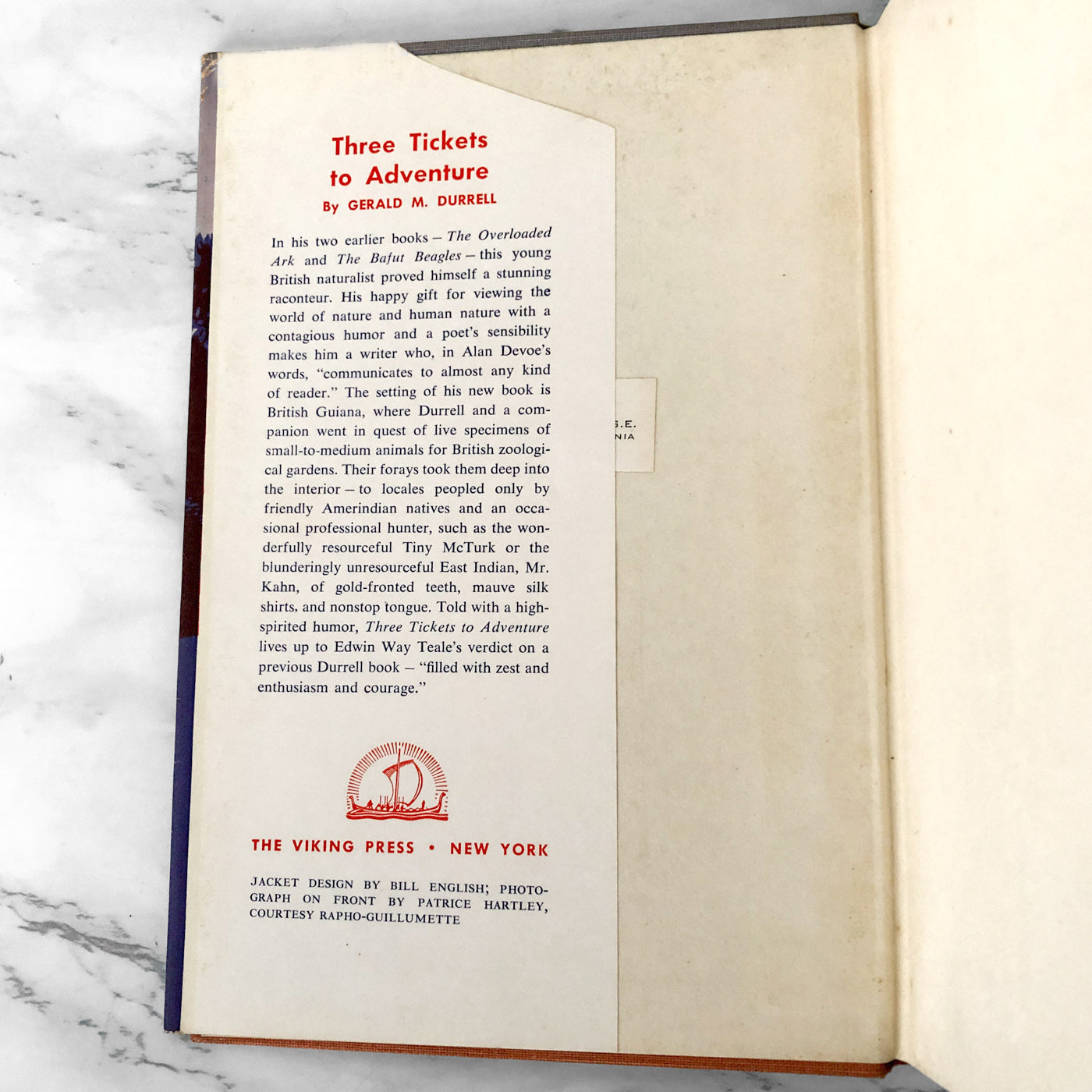 Three Tickets to Adventure by Gerald Durrell [FIRST EDITION / 1955]