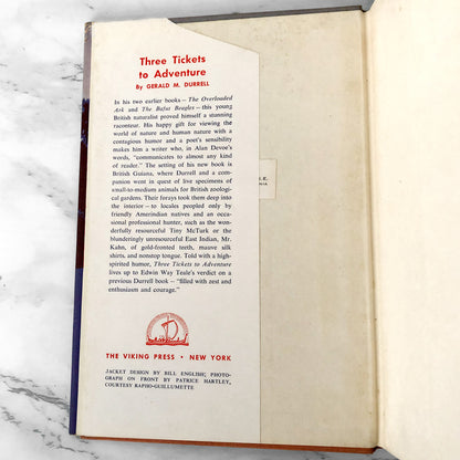 Three Tickets to Adventure by Gerald Durrell [FIRST EDITION / 1955]