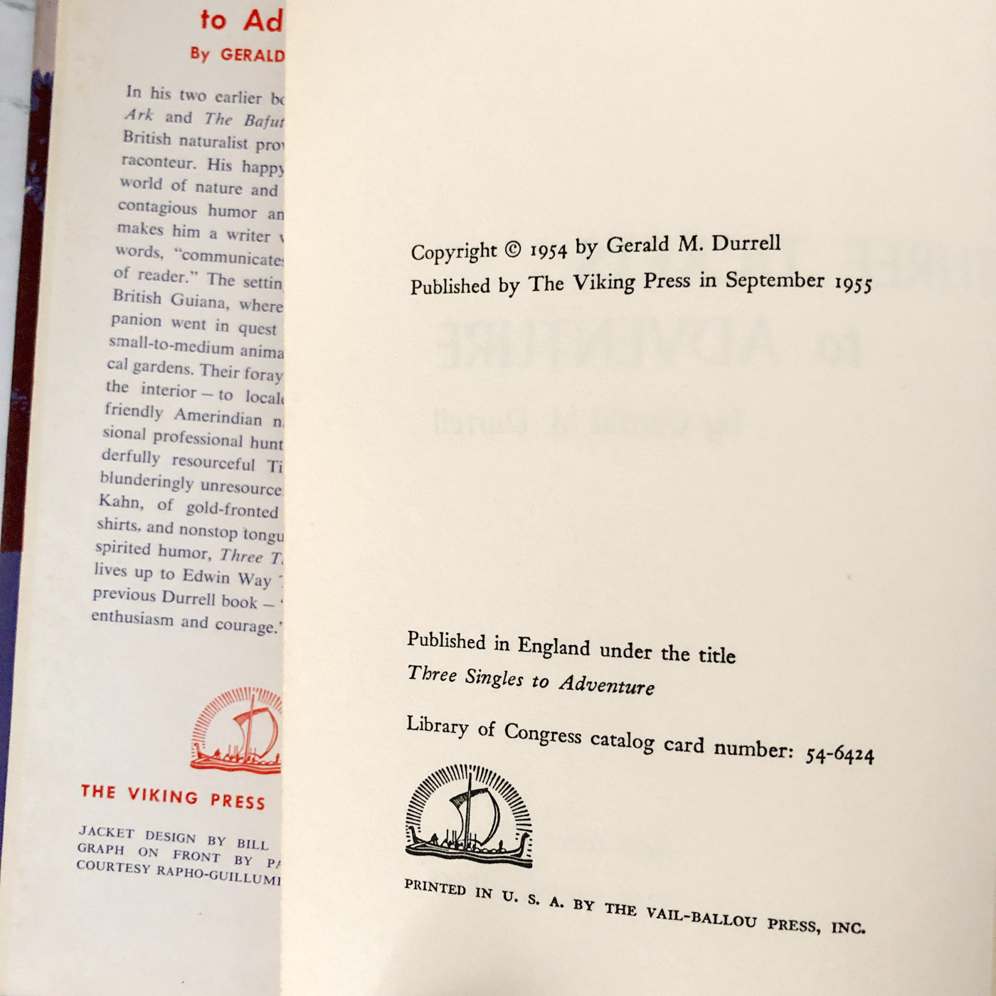 Three Tickets to Adventure by Gerald Durrell [FIRST EDITION / 1955]