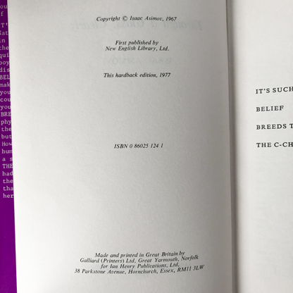 Through a Glass Clearly by Isaac Asimov [1977 UK HARDCOVER] - Bookshop Apocalypse