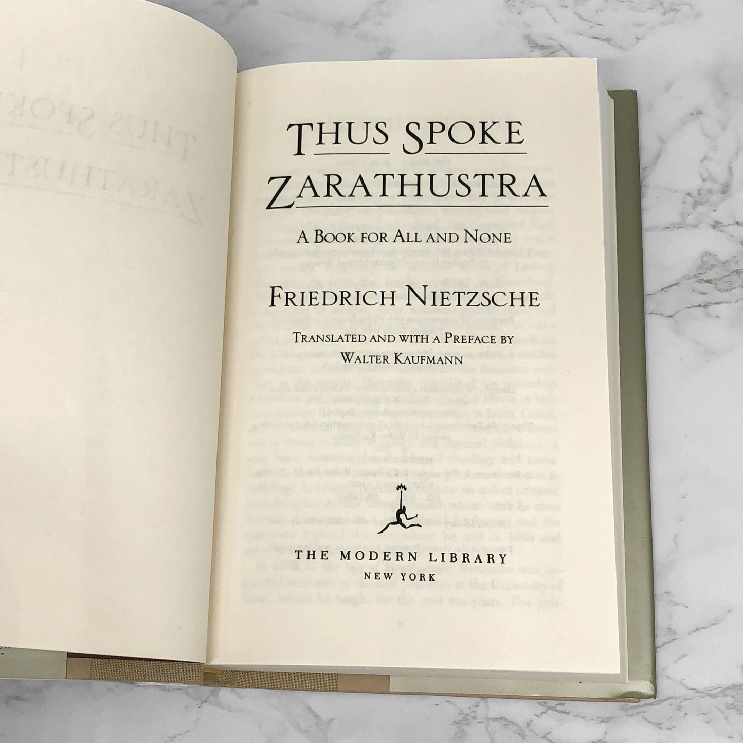 Thus Spoke Zarathustra by Friedrich Nietzsche [THE MODERN LIBRARY] 1995