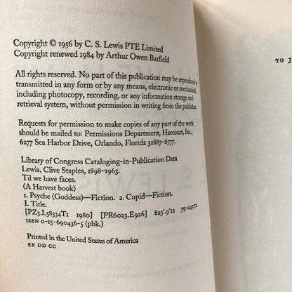 Till We Have Faces by C.S. Lewis [TRADE PAPERBACK] - Bookshop Apocalypse