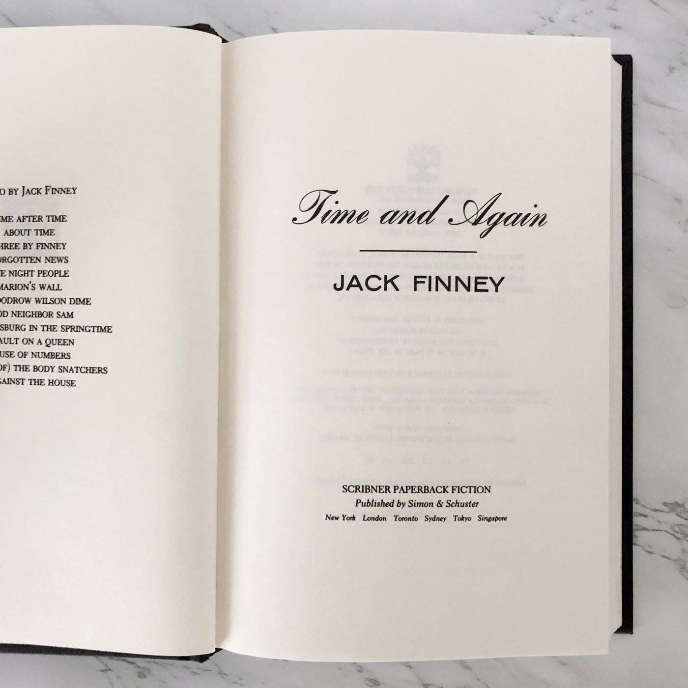 Time and Again by Jack Finney [HARDCOVER REISSUE / 1995]