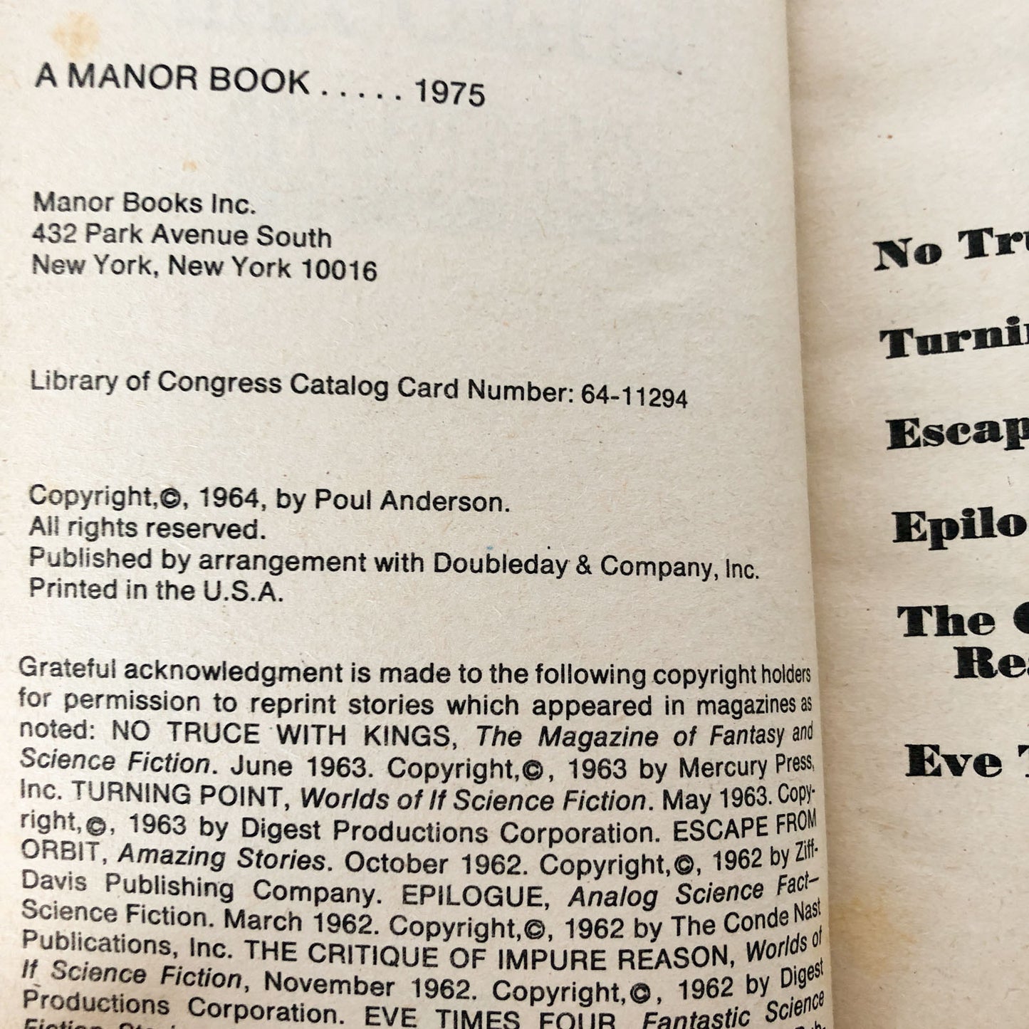 Time and Stars by Poul Anderson [1975 PAPERBACK]