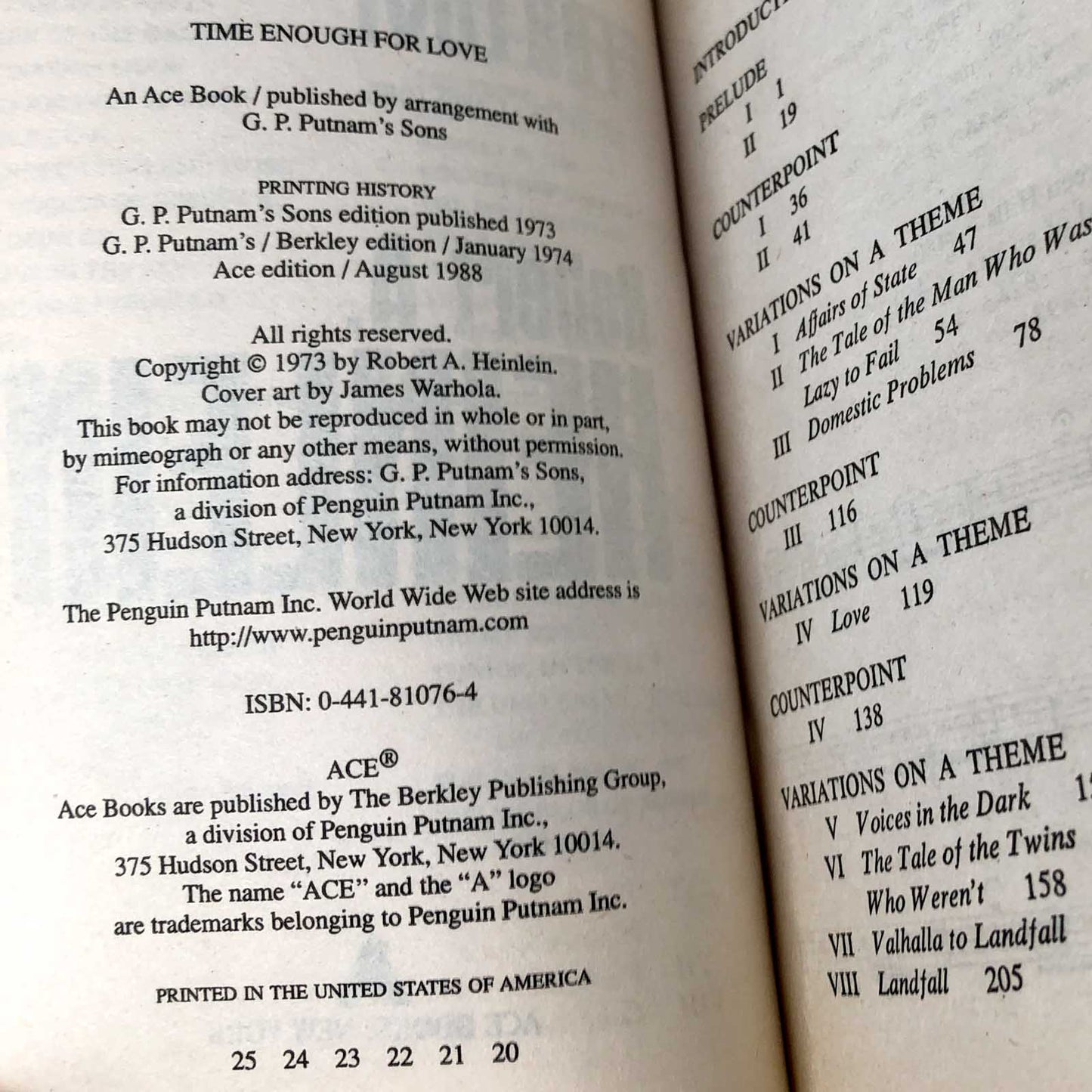 Time Enough For Love by Robert A. Heinlein [1988 ACE PAPERBACK]