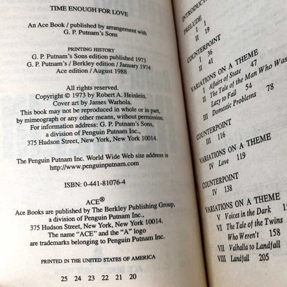 Time Enough For Love by Robert A. Heinlein [1988 ACE PAPERBACK]
