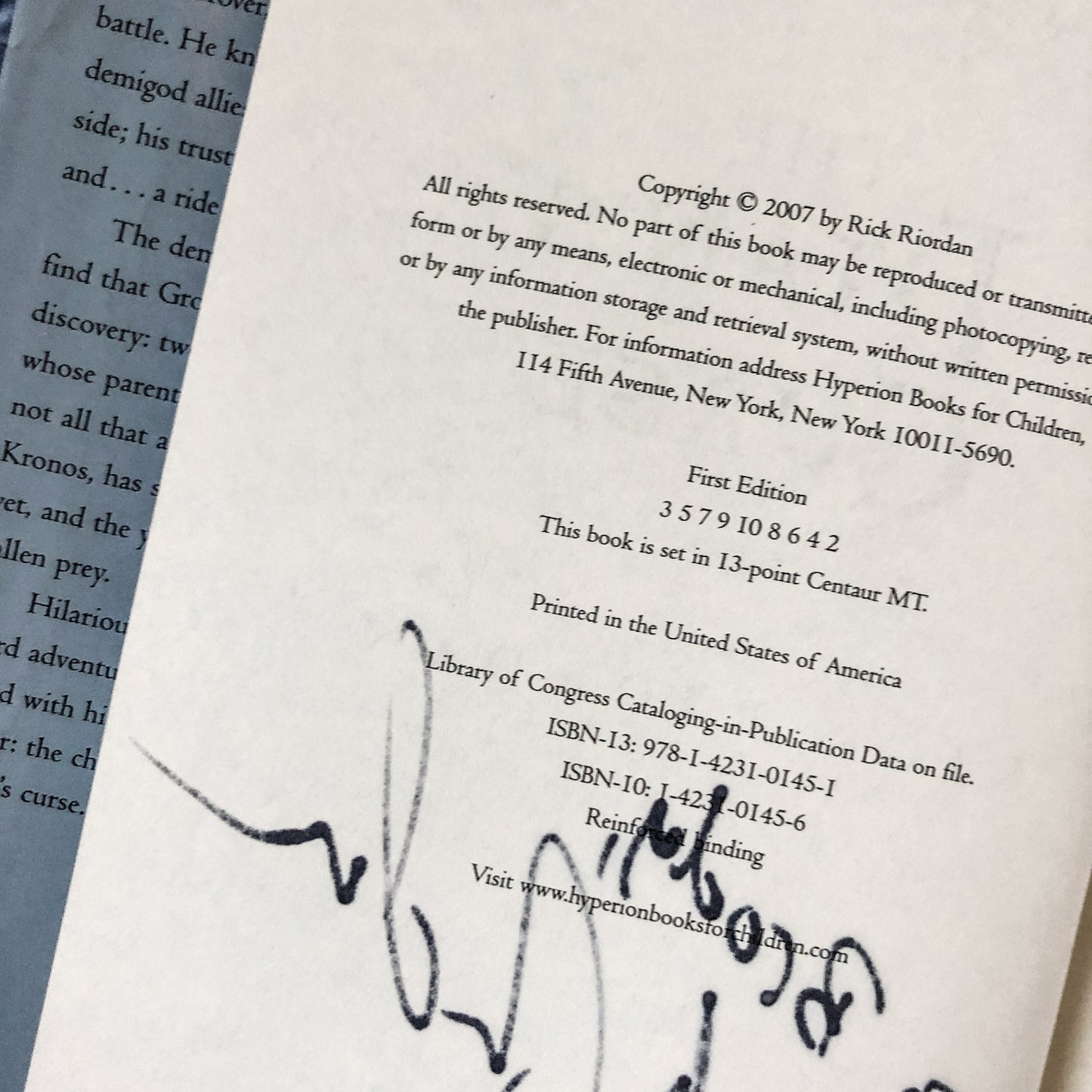 The Titan's Curse by Rick Riordan [SIGNED FIRST EDITION] - Bookshop Apocalypse