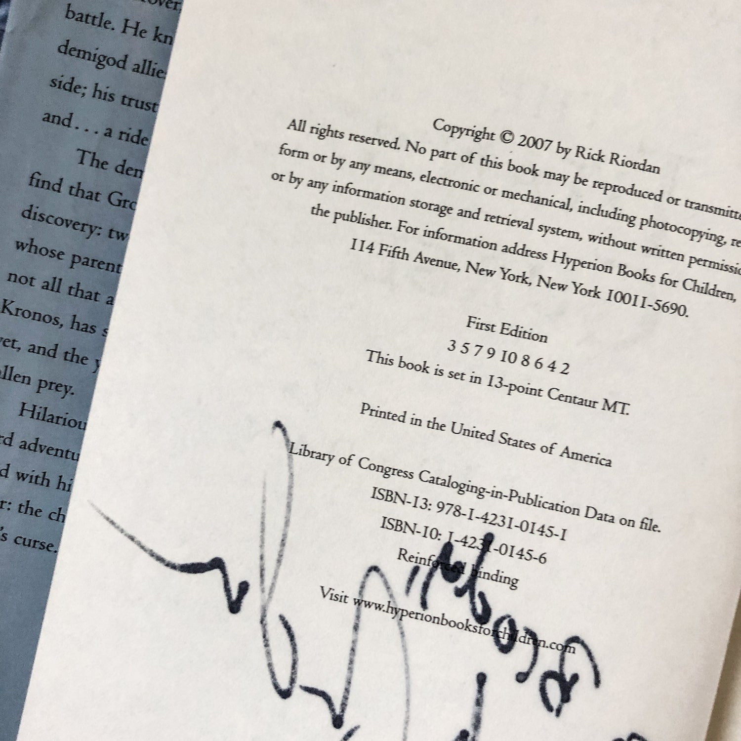 The Titan's Curse by Rick Riordan [SIGNED FIRST EDITION] - Bookshop Apocalypse