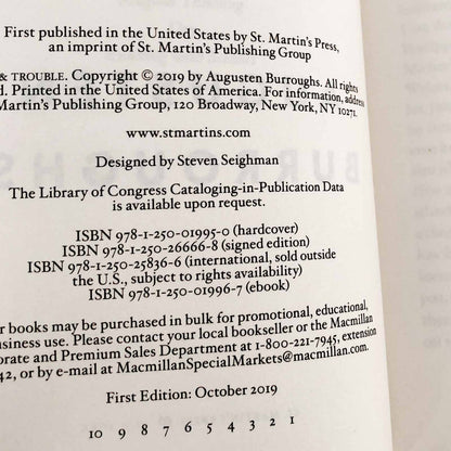 Toil & Trouble by Augusten Burroughs SIGNED! [FIRST EDITION] 2019 • St. Martin's Press