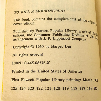 To Kill a Mockingbird by Harper Lee [VINTAGE PAPERBACK]