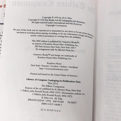 The Tolkien Companion by J.E.A. Tyler [HARDCOVER RE-ISSUE] 2000 • Gramercy Books