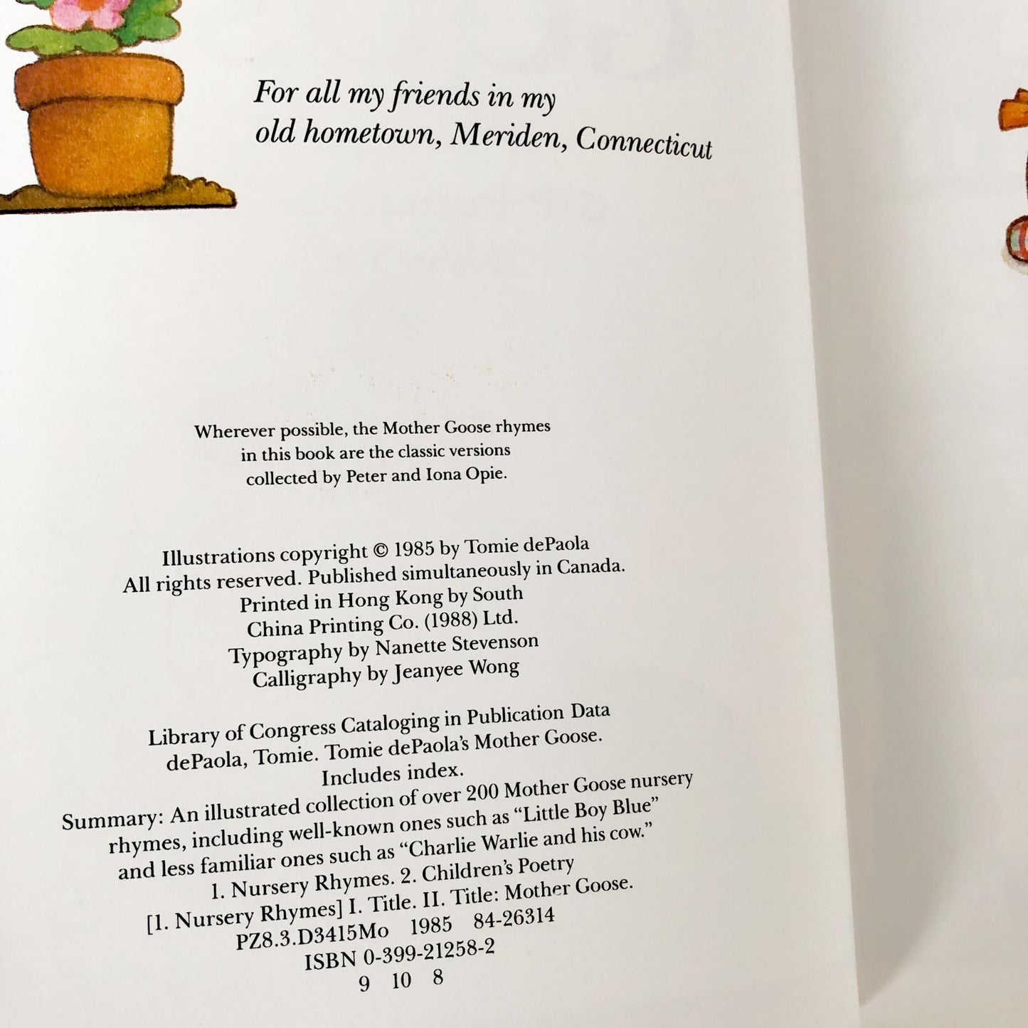Tomie dePaola's Mother Goose SIGNED! [FIRST EDITION] 1985