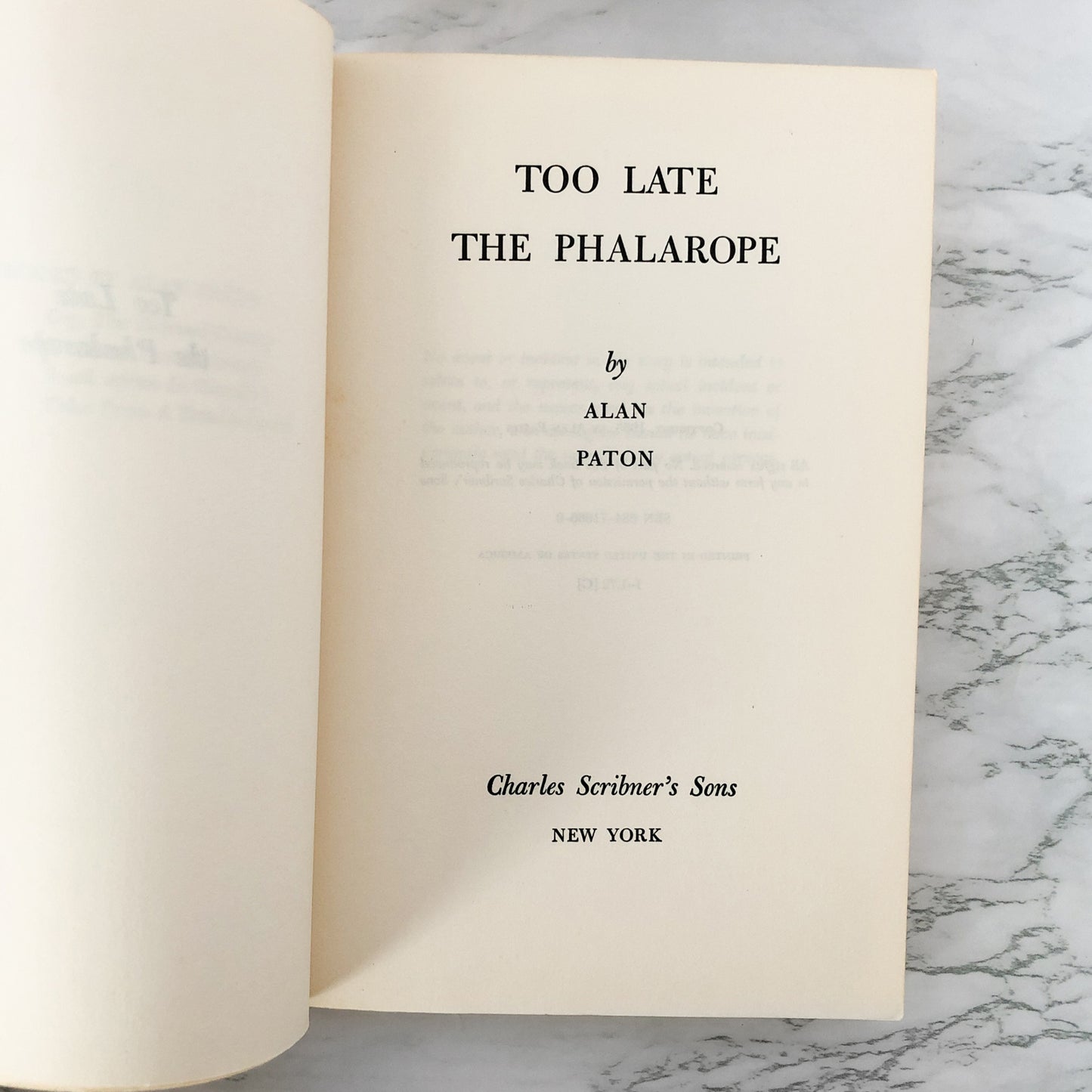 Too Late the Phalarope by Alan Paton [TRADE PAPERBACK / 1953]