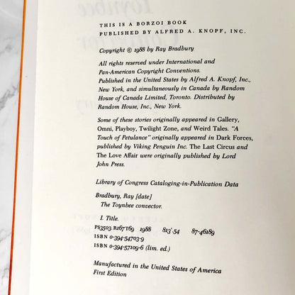 The Toynbee Convector by Ray Bradbury [FIRST EDITION • FIRST PRINTING] • 1988