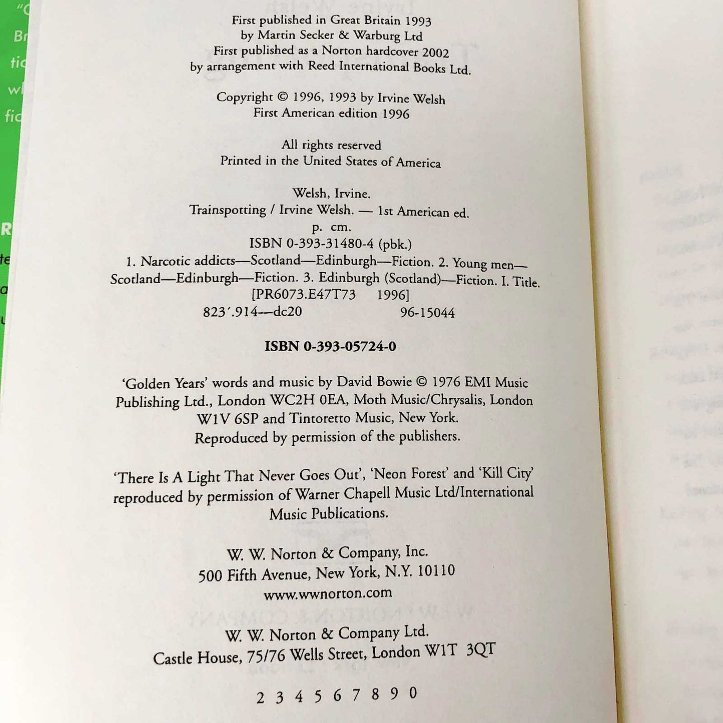 Trainspotting by Irvine Welsh [FIRST EDITION HARDCOVER] 2002